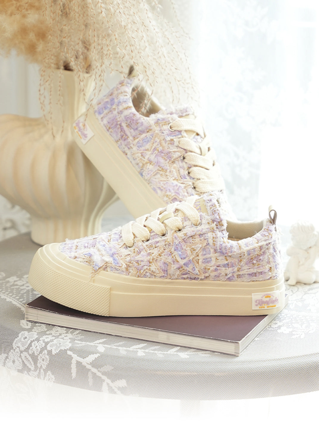 KAALIXTO | Star Pattern Low Top Canvas Sneakers-Purple - PSYLOS 1, KAALIXTO | Star Pattern Low Top Canvas Sneakers-Purple, Chunky Sneakers, KAALIXTO•JAPAN, PSYLOS 1